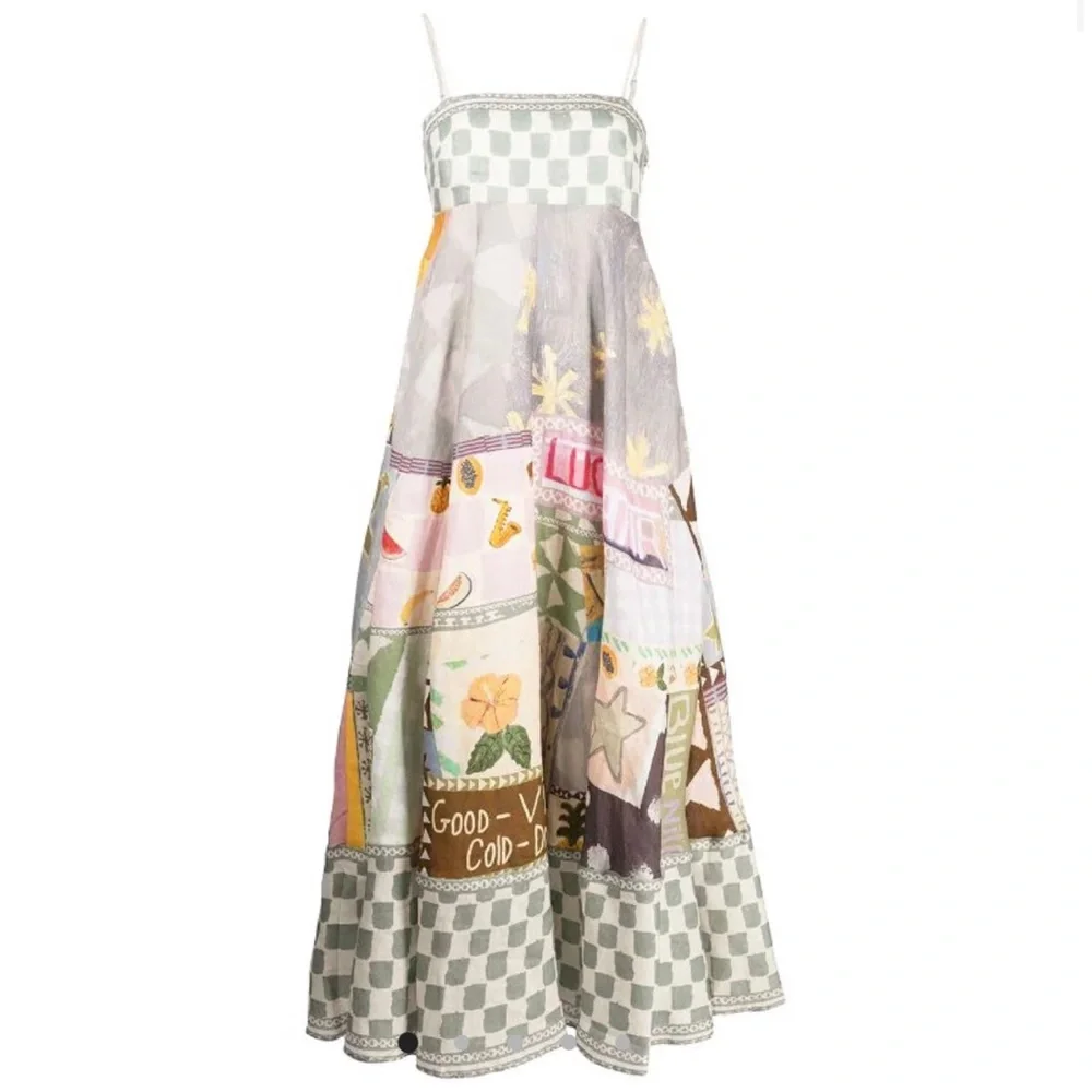 EmmaLee Runway Patchwork Maxi Sun Dress, Couture Lux Maxi Gown - Picture 1 of 16